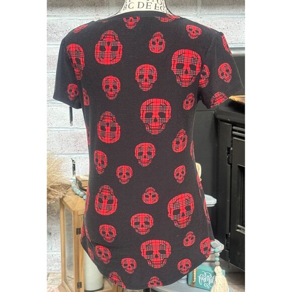 No Boundries 2 for 1 T-shirt/Blouse Red skull and Leopard Womens size Small/Medi - Picture 4 of 16